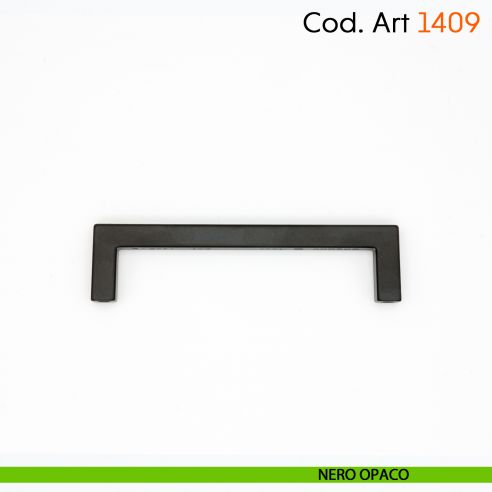 Maniglia a ponte quadrata per mobile moderno Cosmov articolo 1409 - interasse 96 mm - nero opaco