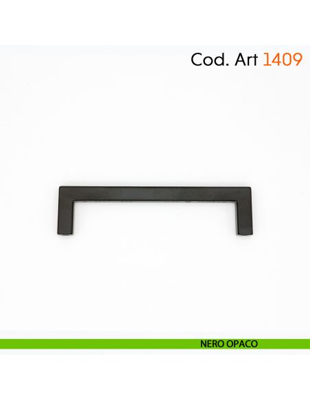 Maniglia a ponte quadrata per mobile moderno Cosmov articolo 1409 - interasse 96 mm - nero opaco