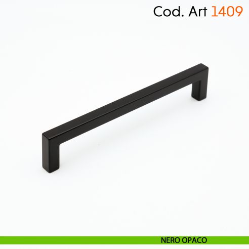 Maniglia a ponte quadrata per mobile moderno Cosmov articolo 1409 - interasse 128 mm - nero opaco