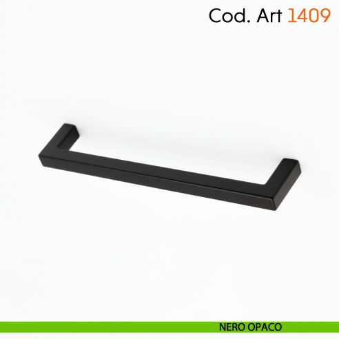 Maniglia a ponte quadrata per mobile moderno Cosmov articolo 1409 - interasse 128 mm - nero opaco