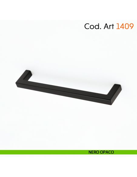 Maniglia a ponte quadrata per mobile moderno Cosmov articolo 1409 - interasse 128 mm - nero opaco