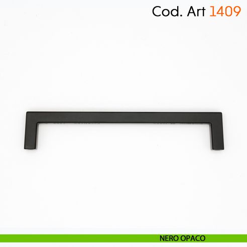 Maniglia a ponte quadrata per mobile moderno Cosmov articolo 1409 - interasse 128 mm - nero opaco