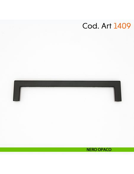 Maniglia a ponte quadrata per mobile moderno Cosmov articolo 1409 - interasse 128 mm - nero opaco