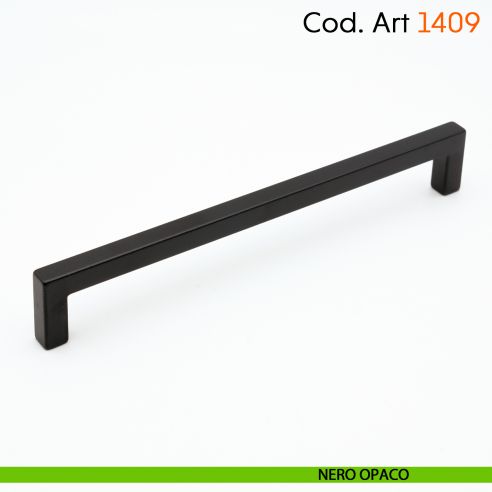Maniglia a ponte quadrata per mobile moderno Cosmov articolo 1409 - interasse 160 mm - nero opaco