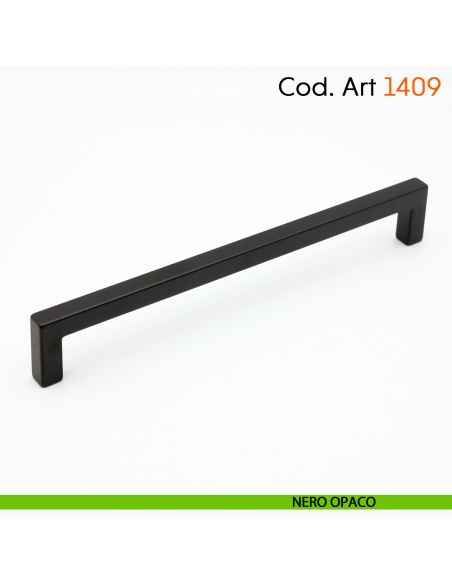 Maniglia a ponte quadrata per mobile moderno Cosmov articolo 1409 - interasse 160 mm - nero opaco