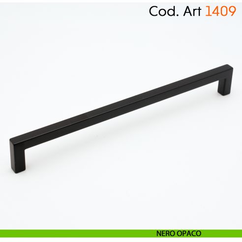 Maniglia a ponte quadrata per mobile moderno Cosmov articolo 1409 - interasse 192 mm - nero opaco