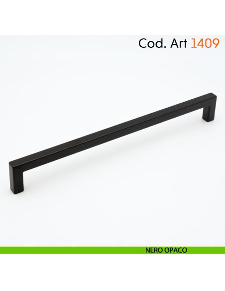 Maniglia a ponte quadrata per mobile moderno Cosmov articolo 1409 - interasse 192 mm - nero opaco