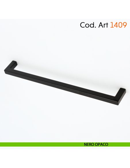 Maniglia a ponte quadrata per mobile moderno Cosmov articolo 1409 - interasse 192 mm - nero opaco