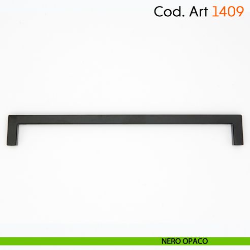 Maniglia a ponte quadrata per mobile moderno Cosmov articolo 1409 - interasse 192 mm - nero opaco
