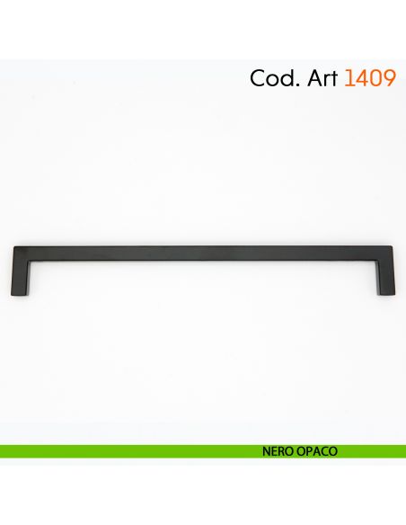 Maniglia a ponte quadrata per mobile moderno Cosmov articolo 1409 - interasse 192 mm - nero opaco