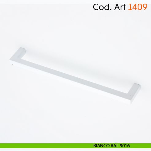 Maniglia a ponte quadrata per mobile moderno Cosmov articolo 1409 - interasse 160 mm - bianco opaco RAL 9016
