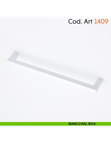 Maniglia a ponte quadrata per mobile moderno Cosmov articolo 1409 - interasse 160 mm - bianco opaco RAL 9016