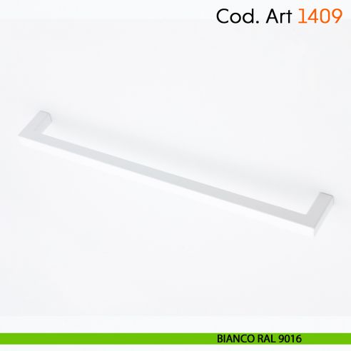 Maniglia a ponte quadrata per mobile moderno Cosmov articolo 1409 - interasse 192 mm - bianco opaco RAL 9016