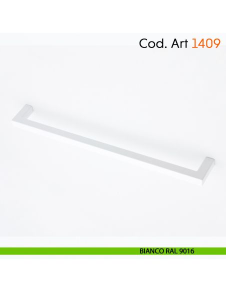 Maniglia a ponte quadrata per mobile moderno Cosmov articolo 1409 - interasse 192 mm - bianco opaco RAL 9016