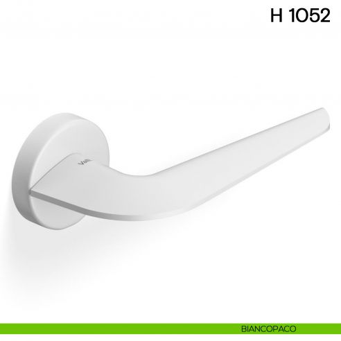 Maniglia per porta H 1052 Valli collezione Fusital con rosetta fine biancopaco