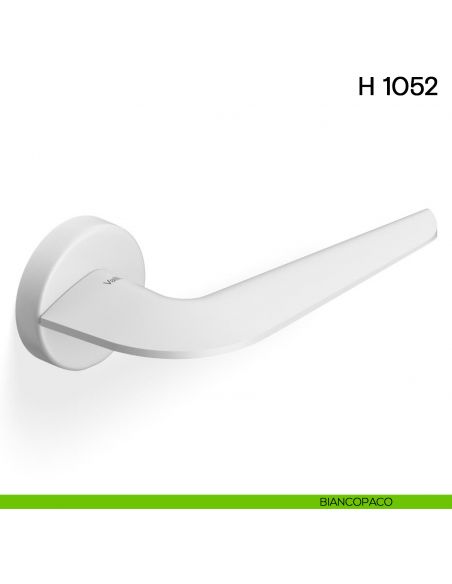Maniglia per porta H 1052 Valli collezione Fusital con rosetta fine biancopaco