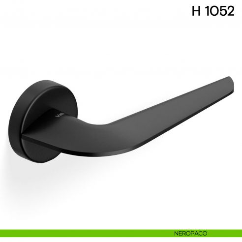 Maniglia per porta H 1052 Valli collezione Fusital con rosetta fine neropaco