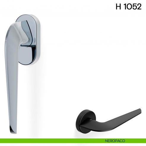 Maniglia per finestra martellina DK H 1052 Valli collezione Fusital neropaco