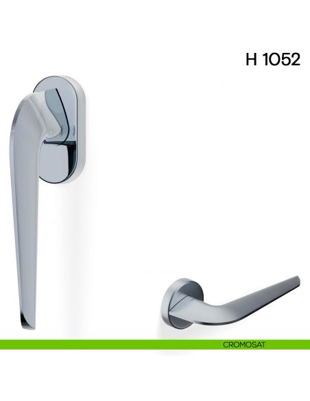 Maniglia per finestra martellina DK H 1052 Valli collezione Fusital con rosetta fine cromosat