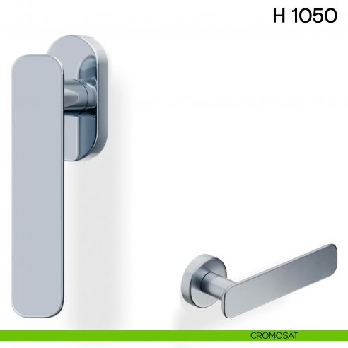 Maniglia per finestra martellina DK H 1050 Valli collezione Lab con rosetta fine cromosat