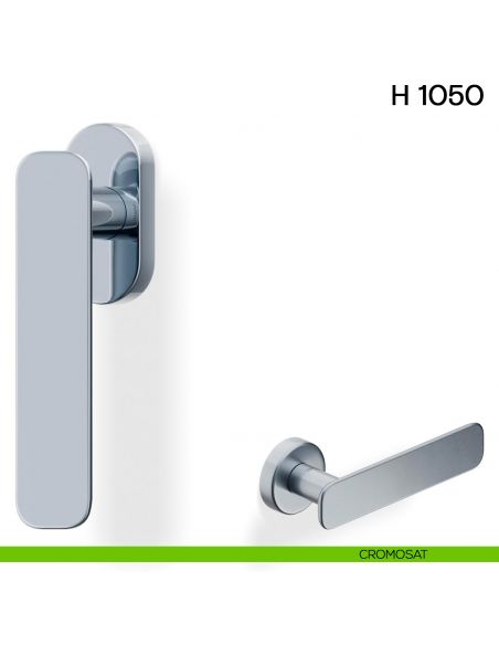 Maniglia per finestra martellina DK H 1050 Valli collezione Lab con rosetta fine cromosat