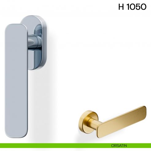 Maniglia per finestra martellina DK H 1050 Valli collezione Lab con rosetta fine orsatin