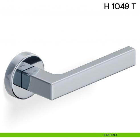 Maniglia per porta H 1049 T Valli collezione Lab con rosetta fine cromo