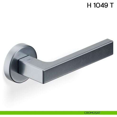 Maniglia per porta H 1049 T Valli collezione Lab con rosetta fine cromosat