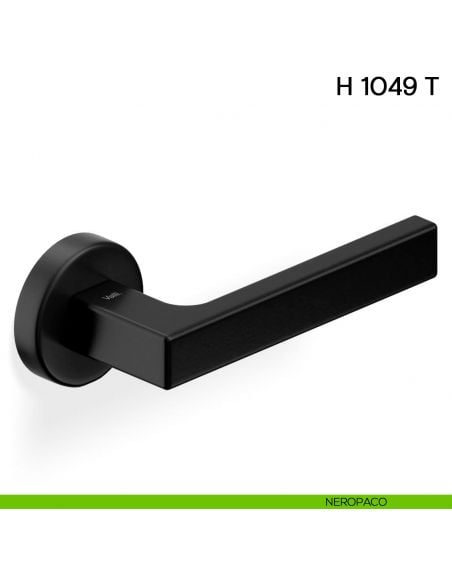 Maniglia per porta H 1049 T Valli collezione Lab con rosetta fine neropaco