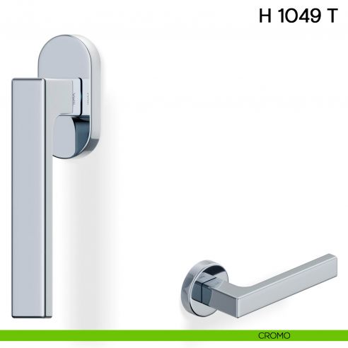 Maniglia per finestra martellina DK H 1049 T Valli collezione Lab cromo