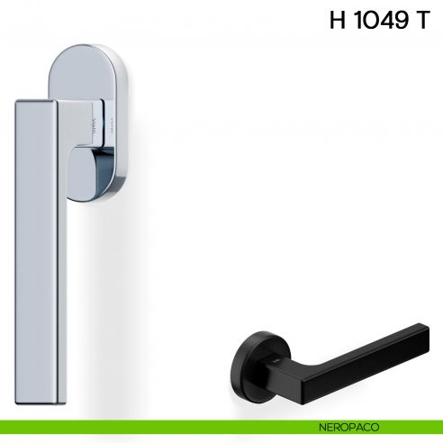 Maniglia per finestra martellina DK H 1049 T Valli collezione Lab neropaco