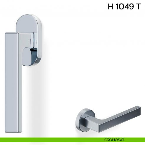Maniglia per finestra martellina DK H 1049 T Valli collezione Lab con rosetta fine cromosat