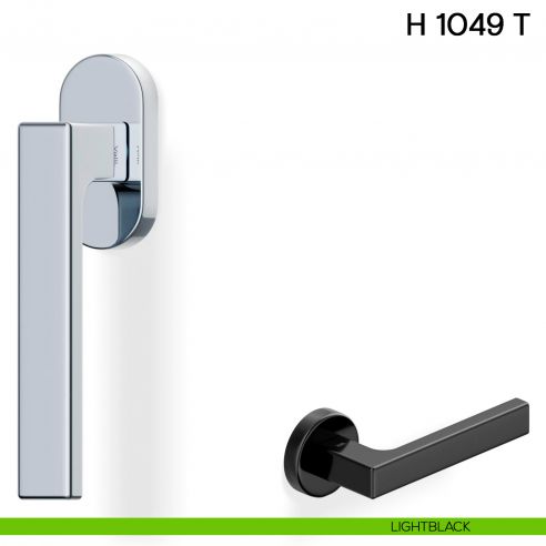 Maniglia per finestra martellina DK H 1049 T Valli collezione Lab con rosetta fine lightblack