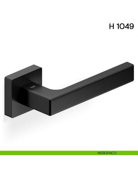 Maniglia per porta H 1049 Valli collezione Lab con rosetta fine neropaco