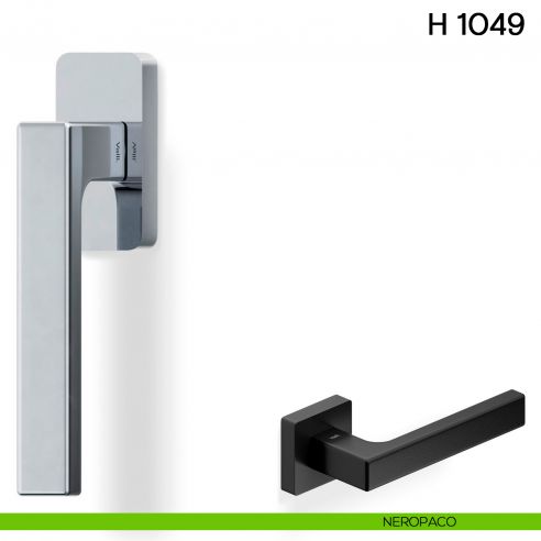 Maniglia per finestra martellina DK H 1049 Valli collezione Lab neropaco