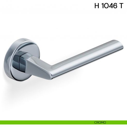 Maniglia per porta H 1046 T Valli collezione Lab con rosetta fine cromo