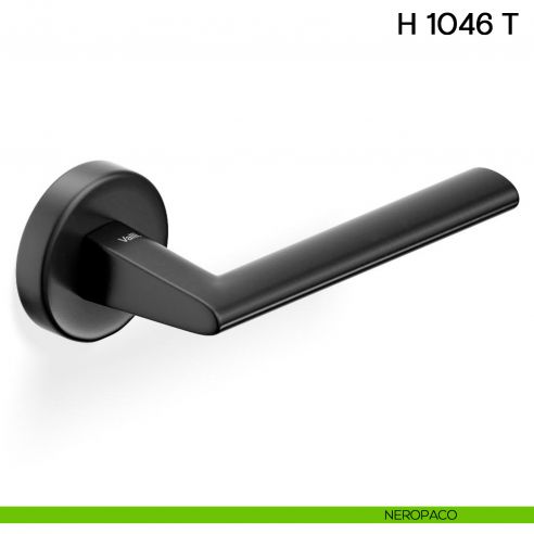 Maniglia per porta H 1046 T Valli collezione Lab con rosetta fine neropaco