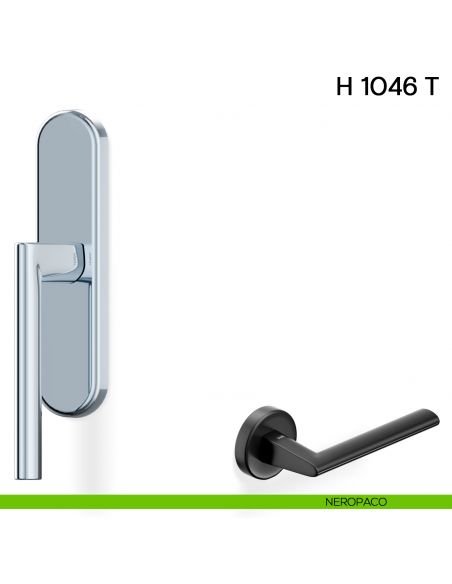 Maniglia per finestra cremonese H 1046 T Valli collezione Lab neropaco