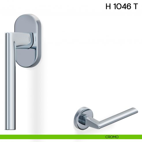 Maniglia per finestra martellina DK H 1046 T Valli collezione Lab cromo