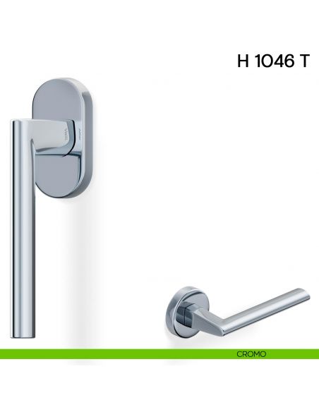 Maniglia per finestra martellina DK H 1046 T Valli collezione Lab cromo