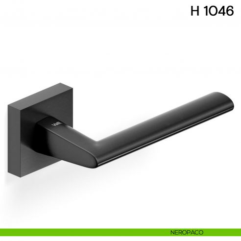 Maniglia per porta H 1046 Valli collezione Lab con rosetta fine neropaco
