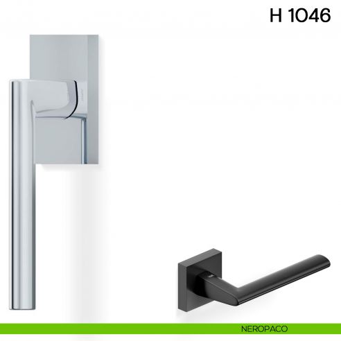 Maniglia per finestra martellina DK H 1046 Valli collezione Lab neropaco