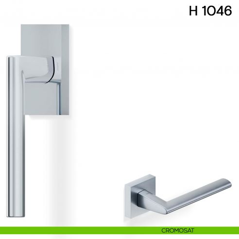 Maniglia per finestra martellina DK H 1046 Valli collezione Lab con rosetta fine cromosat