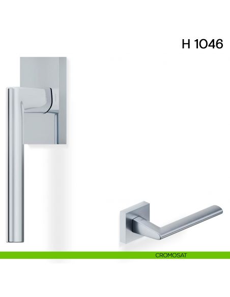 Maniglia per finestra martellina DK H 1046 Valli collezione Lab con rosetta fine cromosat