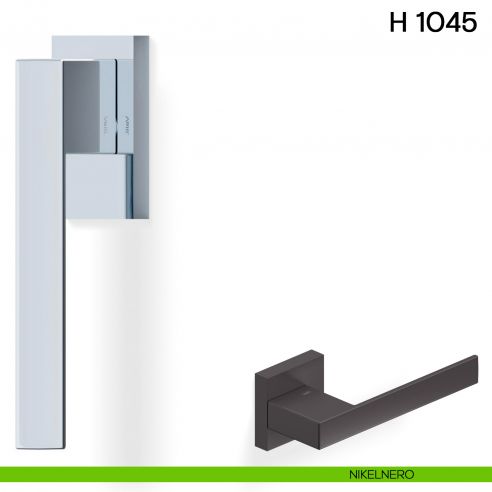 Maniglia per finestra martellina DK H 1045 Valli collezione Fusital nikelnero