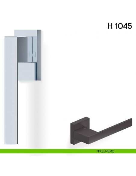 Maniglia per finestra martellina DK H 1045 Valli collezione Fusital nikelnero