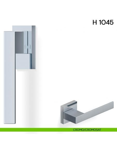 Maniglia per finestra martellina DK H 1045 Valli collezione Fusital con rosetta fine cromo - cromosat