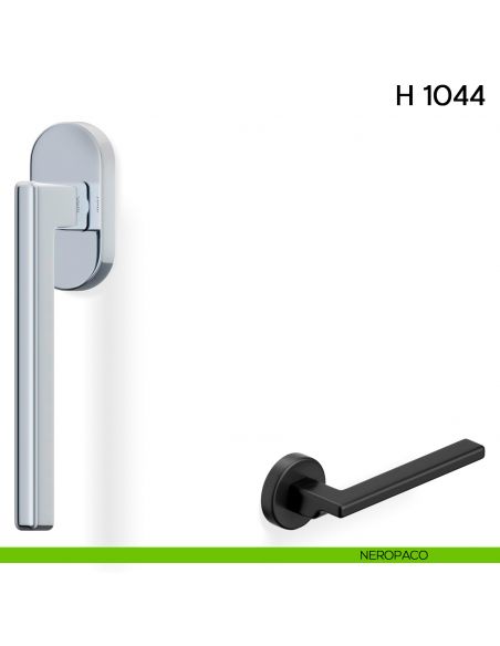Maniglia per finestra martellina DK H 1044 Valli collezione Fusital neropaco