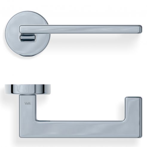 Maniglia per porta H 1044 U Valli collezione Fusital con rosetta tonda