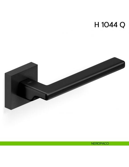 Maniglia per porta H 1044 Q Valli collezione Fusital con rosetta fine neropaco